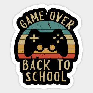 Game over back to school with game controller design Sticker